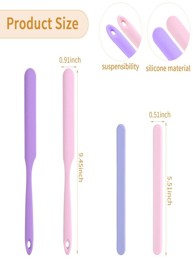 Clofiak 4PCS Silicone Wax Stick, Reusable Non Stick Waxing Applicator, Hair Removal Waxing Spatulas, Popsicle Sticks for Beauty Cosmetics Home Salon Body Use - Image 2